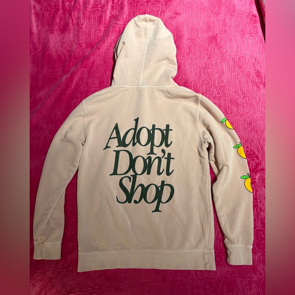 Adopt Don’t Shop peach Graphic Hoodie